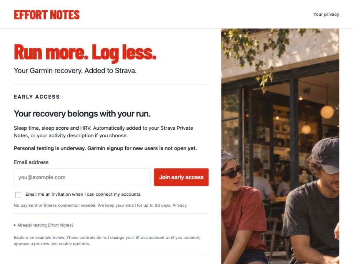 Effort Notes website
